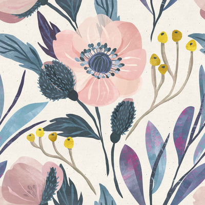 Dusty Pink Floral Wallpaper - Jack Harry and Ollie
