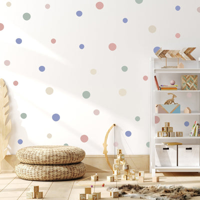Irregular Shape Pastel Polka Dots Wall Stickers Colour Combo 2 - Jack Harry and Ollie