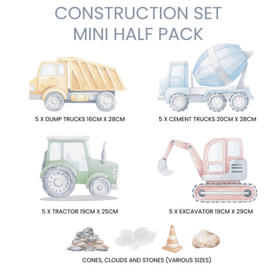 Kids Construction Wall Decals - Jack Harry and Ollie