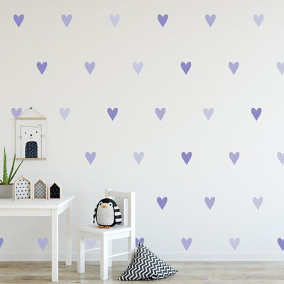 Lilac Heart wall Stickers - Jack Harry and Ollie