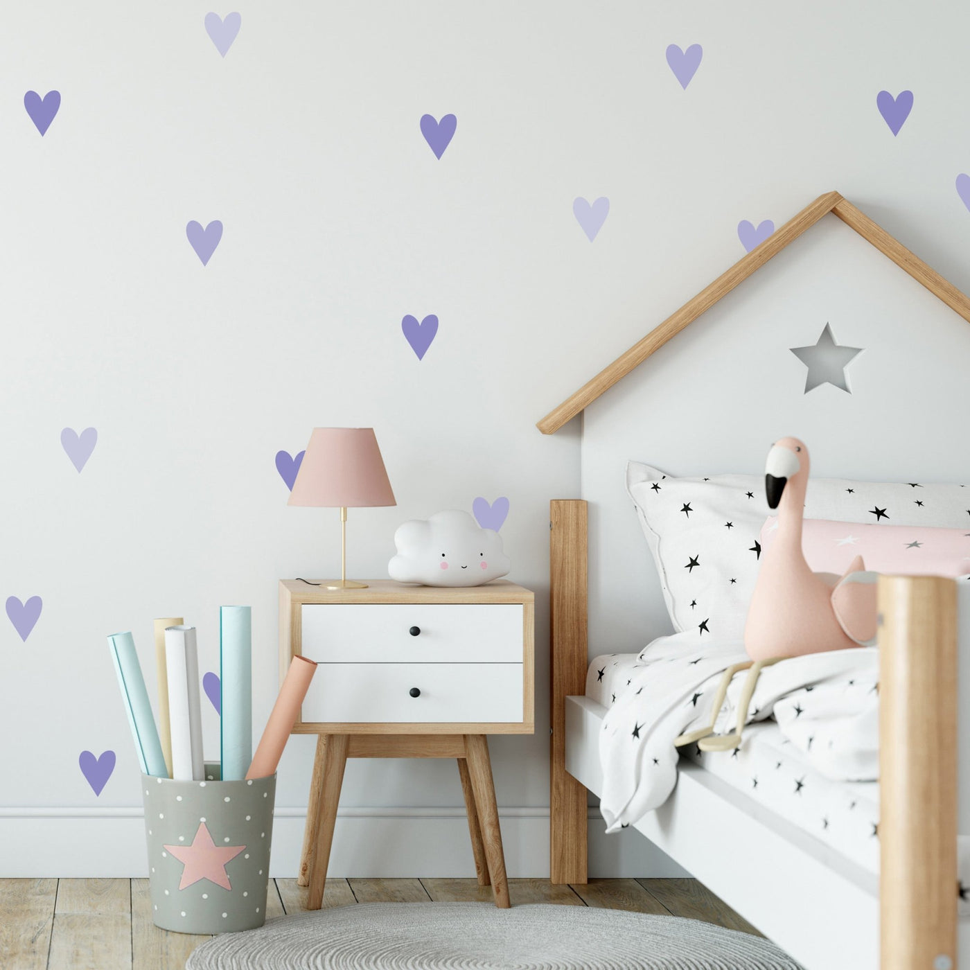 Lilac Heart wall Stickers - Jack Harry and Ollie