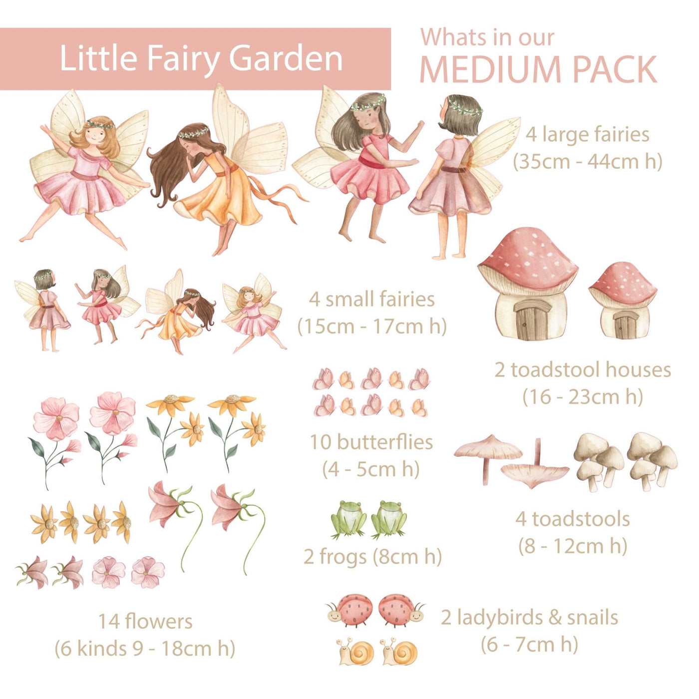 Little Fairy Garden Wall Decal - Jack Harry and Ollie