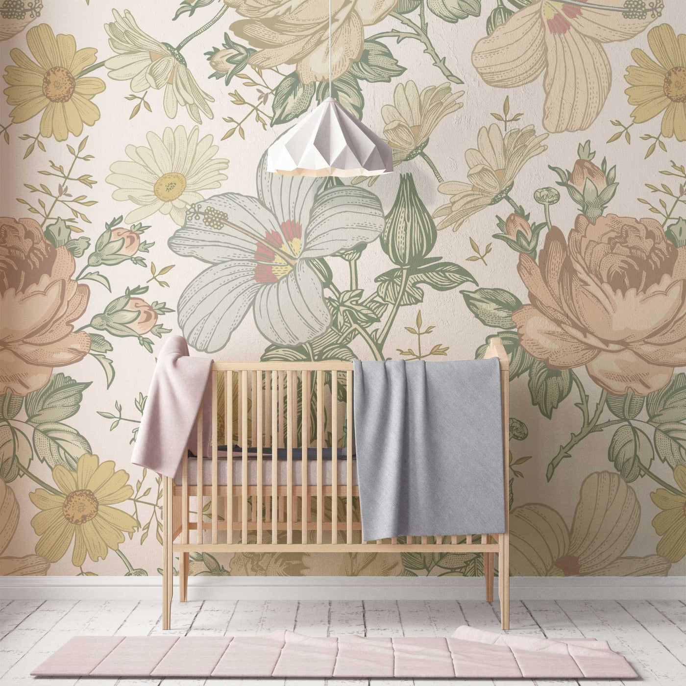 Madelyn Boho Floral Soft Wallpaper - Jack Harry and Ollie