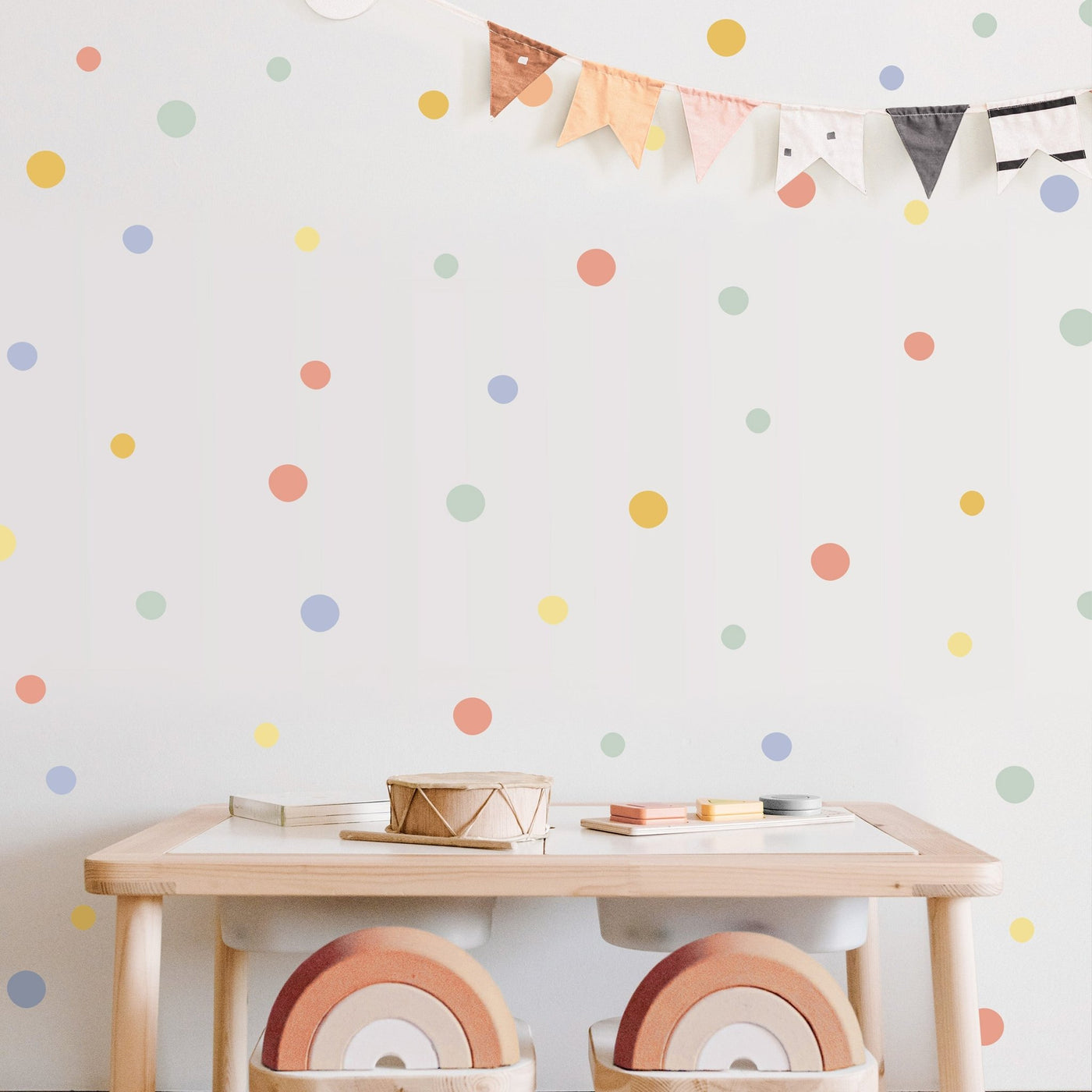Multicolour Polka Dot Wall Stickers Colour Combo 5 - Jack Harry and Ollie