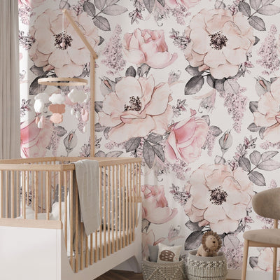 Pink Floral and Leaves Wallpaper - Jack Harry and Ollie