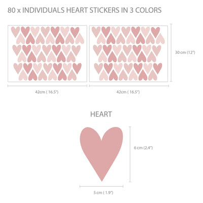 Pink Heart Wall Stickers - Jack Harry and Ollie