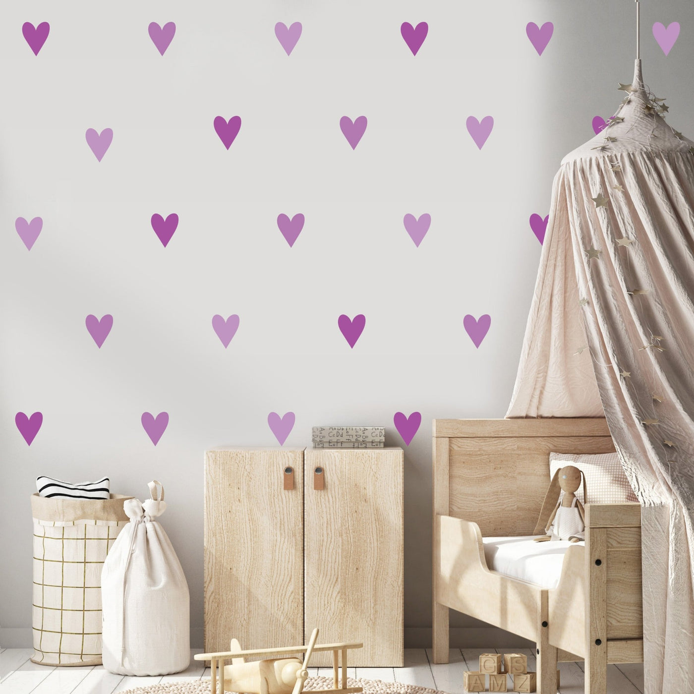 Purple Heart Wall Stickers - Jack Harry and Ollie