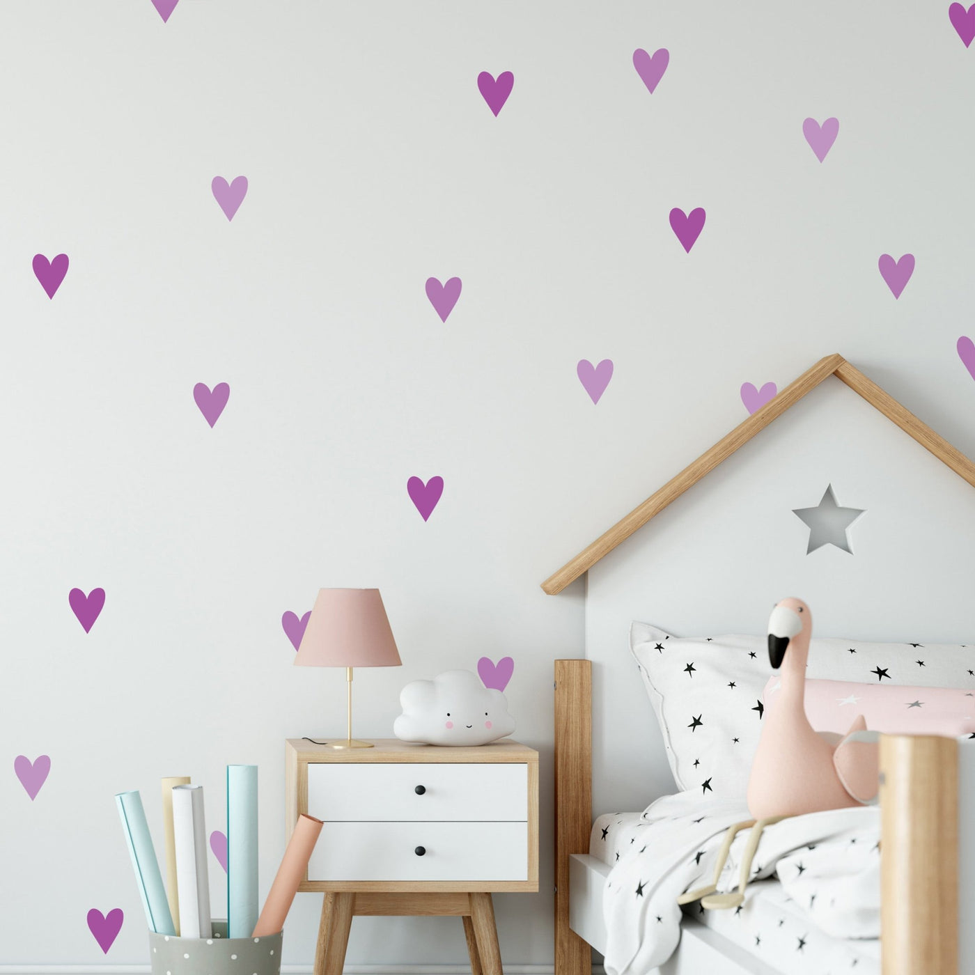 Purple Heart Wall Stickers - Jack Harry and Ollie
