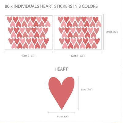 Red Heart Wall Stickers - Jack Harry and Ollie