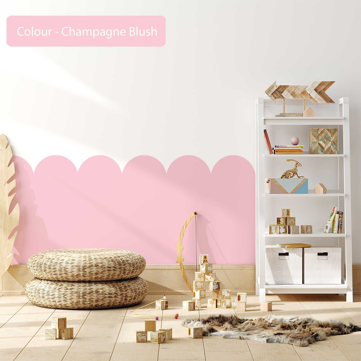 Scallop Wall Decals Champagne Blush Pink - Jack Harry and Ollie