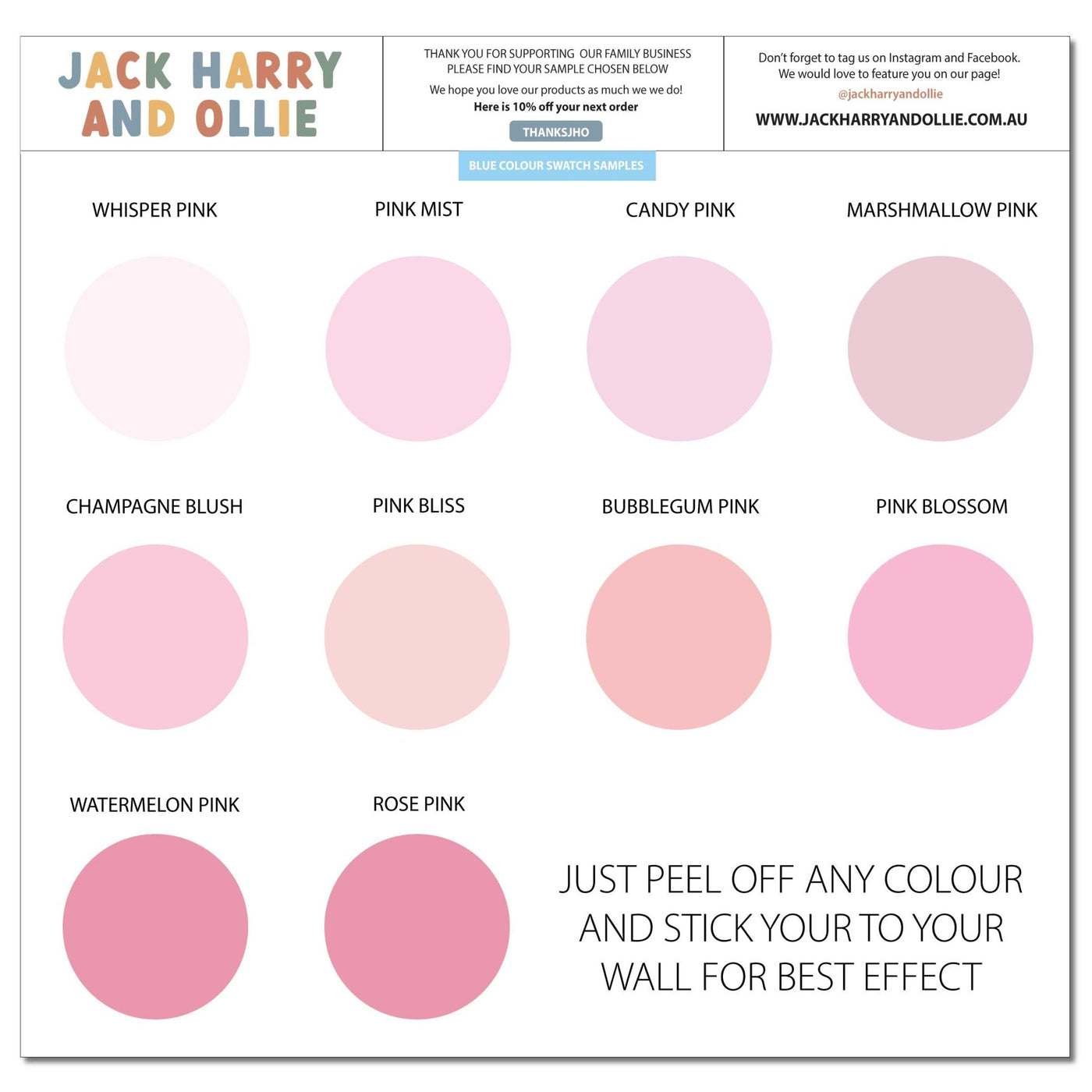 Scallop Wall Decals Pink Sample Colours 10 of - Jack Harry and Ollie