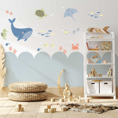Scallops and Under The Sea Wall Decals Combo Pack - Jack Harry and Ollie