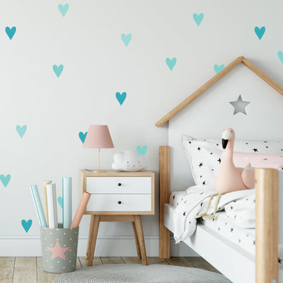 Teal Heart Wall Stickers - Jack Harry and Ollie