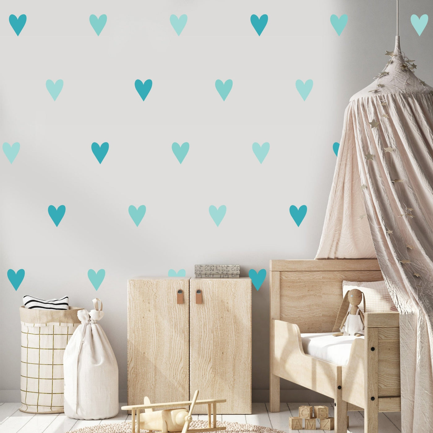 Teal Heart Wall Stickers - Jack Harry and Ollie
