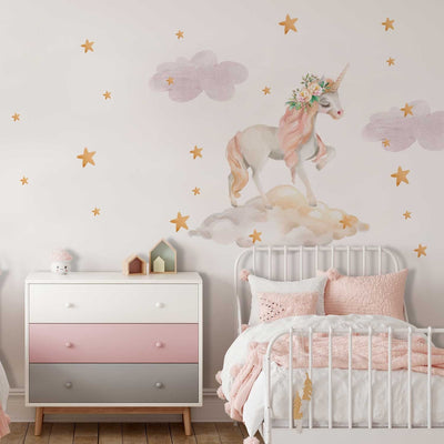 Unicorn Floral Wall Decal - Jack Harry and Ollie