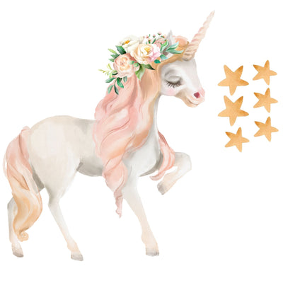 Unicorn Floral Wall Decal - Jack Harry and Ollie