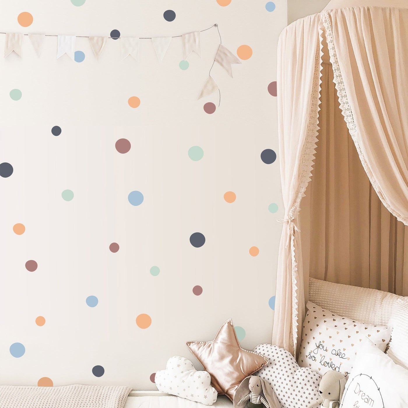 Warm and Earthy Irregular Shape Polka Dots Wall Stickers Colour Combo 1 - Jack Harry and Ollie