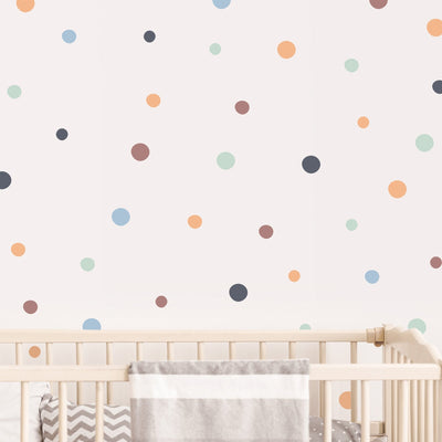 Warm and Earthy Irregular Shape Polka Dots Wall Stickers Colour Combo 1 - Jack Harry and Ollie