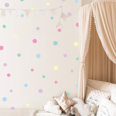 Watercolour Polka Dot Wall Stickers Colour Combo 3 - Jack Harry and Ollie