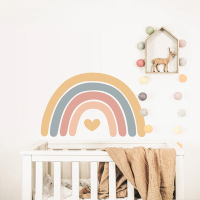Yellow Large Rainbow and Heart Wall Sticker - Jack Harry and Ollie