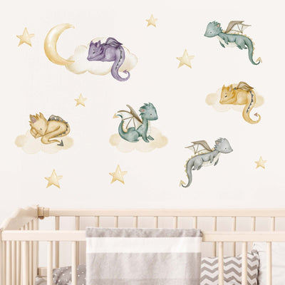 Little Dragons Vibrant Tone Wall Decals - Jack Harry and Ollie