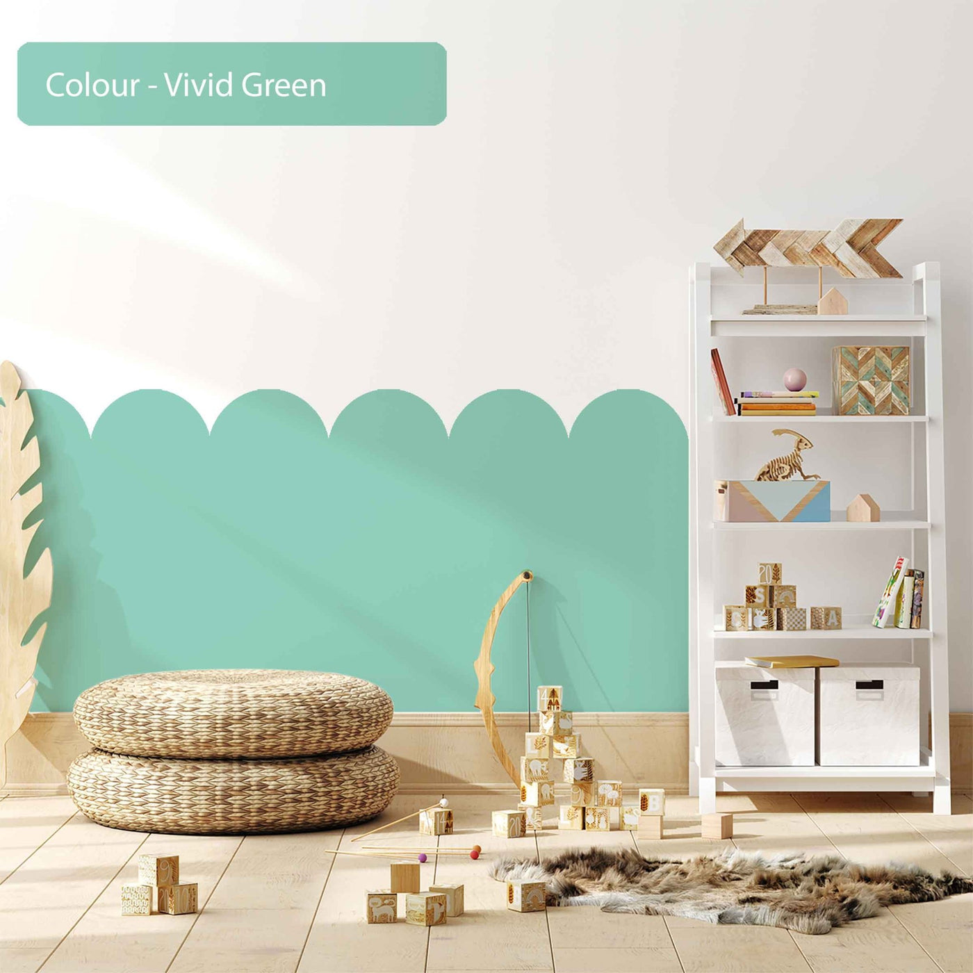 Scallop Wall Decals Green 10 Colourways - Jack Harry and Ollie