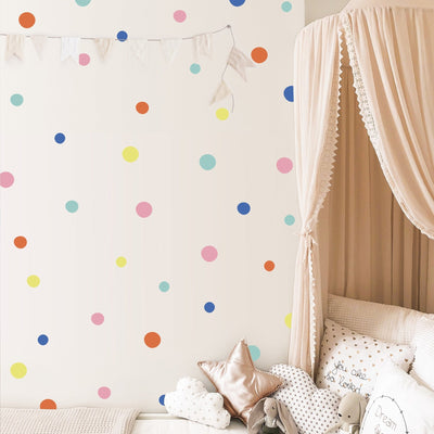 Bright and Bold Polka Dot Wall Stickers Colour Combo 4 - Jack Harry and Ollie
