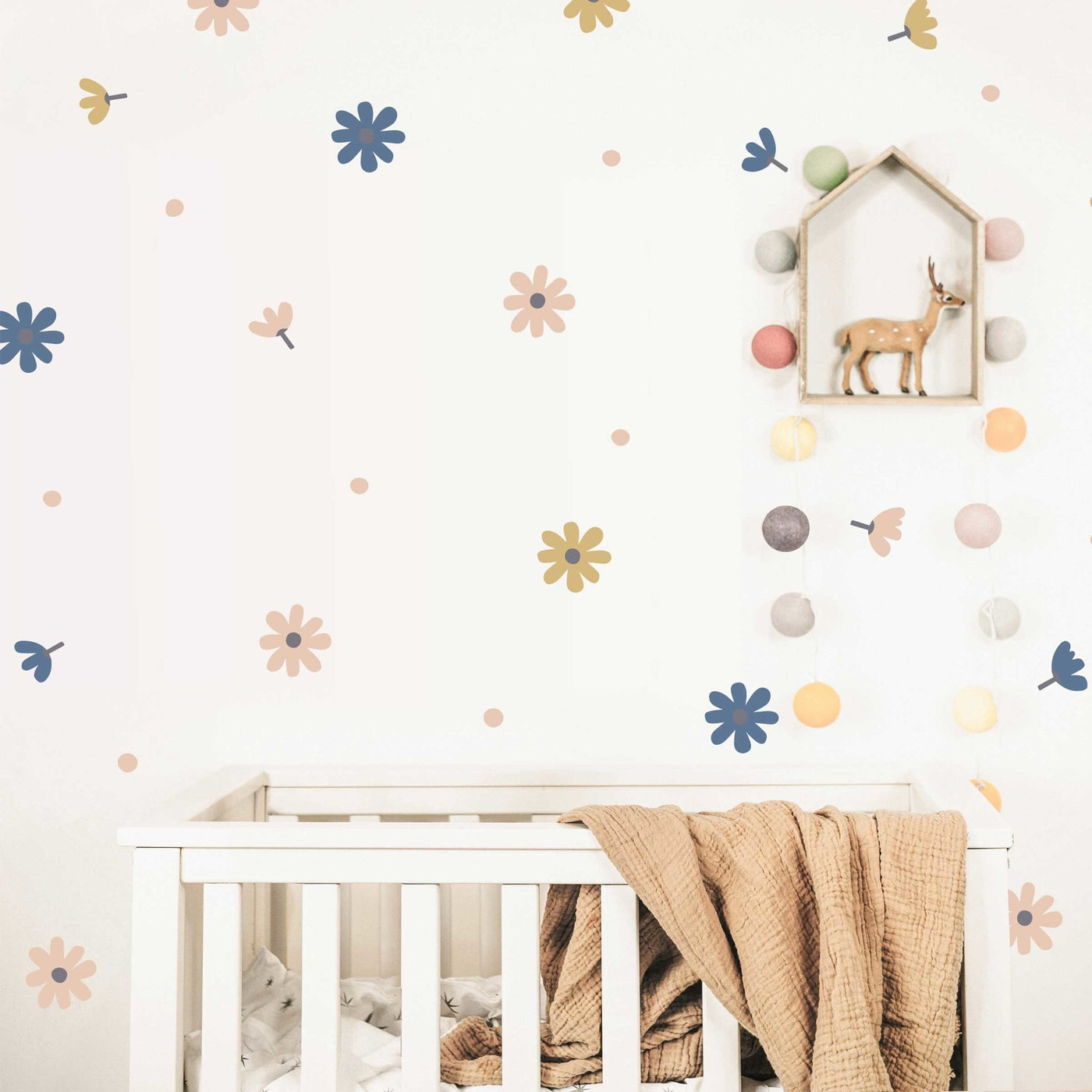 Daisy Flowers and Polka Dot Wall Stickers Colour Combo 2 - Jack Harry and Ollie