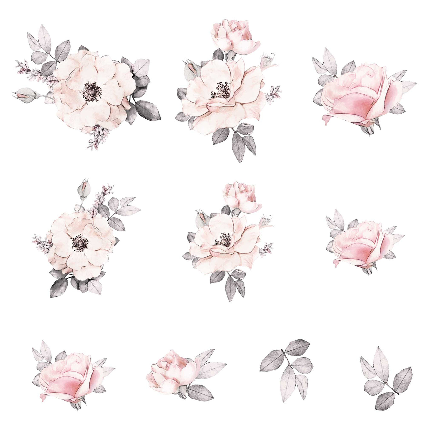 Dusty Pink Floral Decals - Jack Harry and Ollie