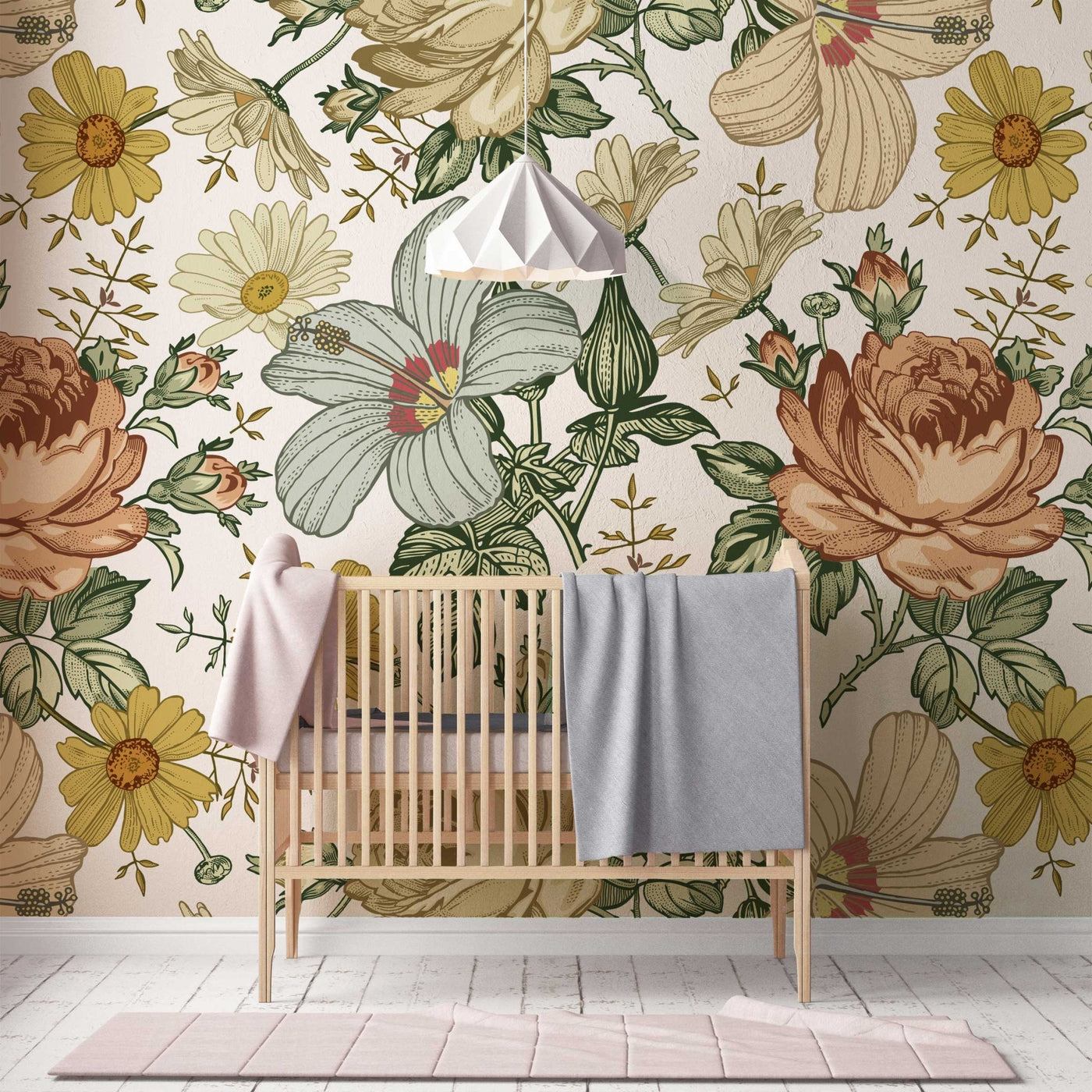 Madelyn Boho Floral Vibrant Wallpaper - Jack Harry and Ollie