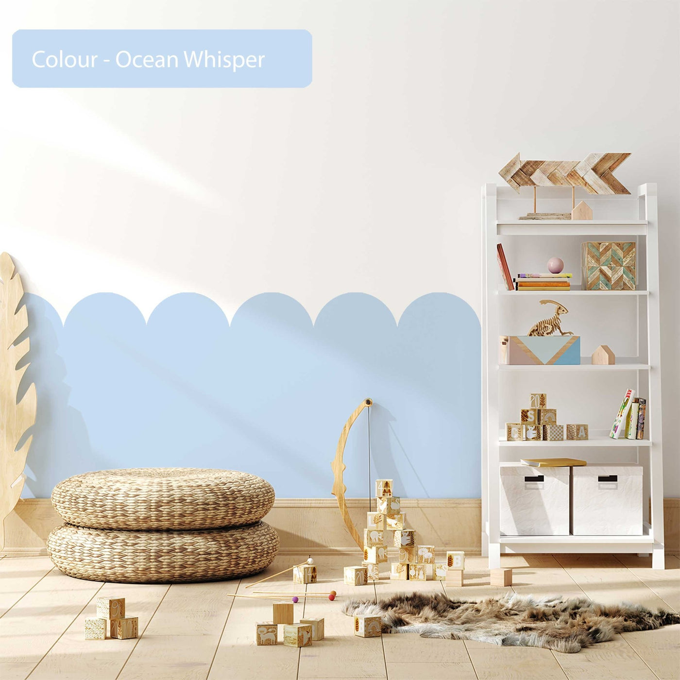 Scallop Wall Decals Blue 10 Colourways - Jack Harry and Ollie