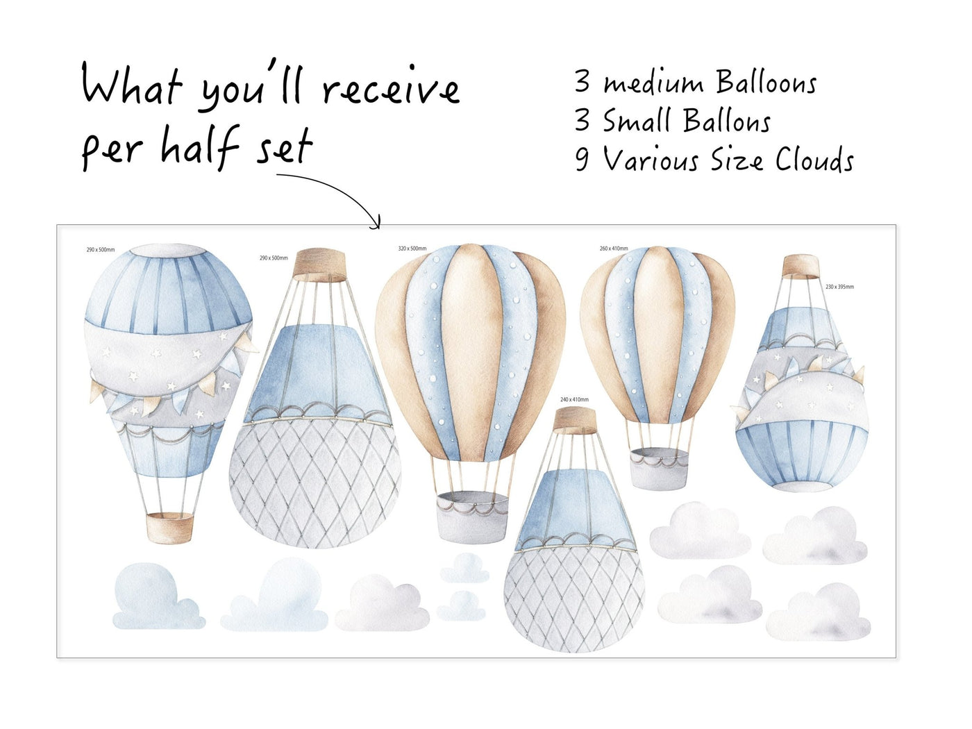 Vintage Hot Air Balloons Decals - Jack Harry and Ollie