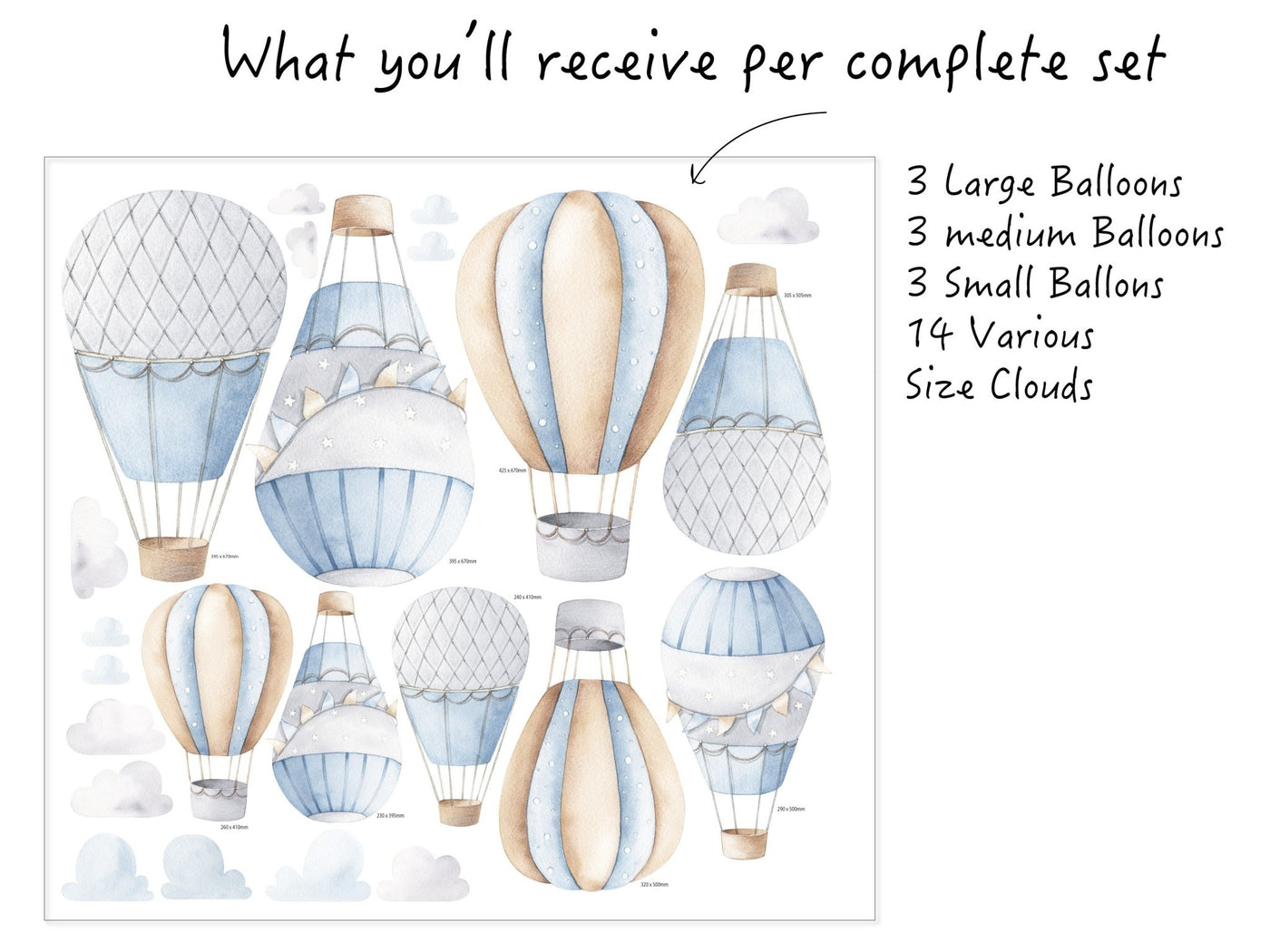 Vintage Hot Air Balloons Decals - Jack Harry and Ollie