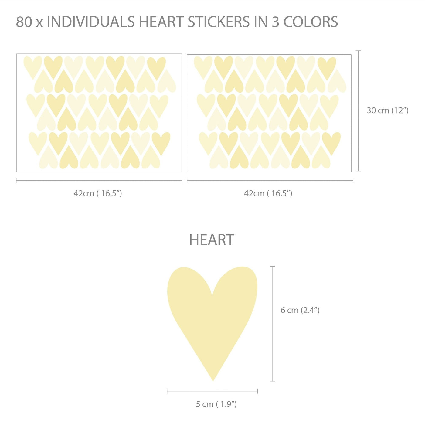 Yellow Heart Wall Stickers - Jack Harry and Ollie